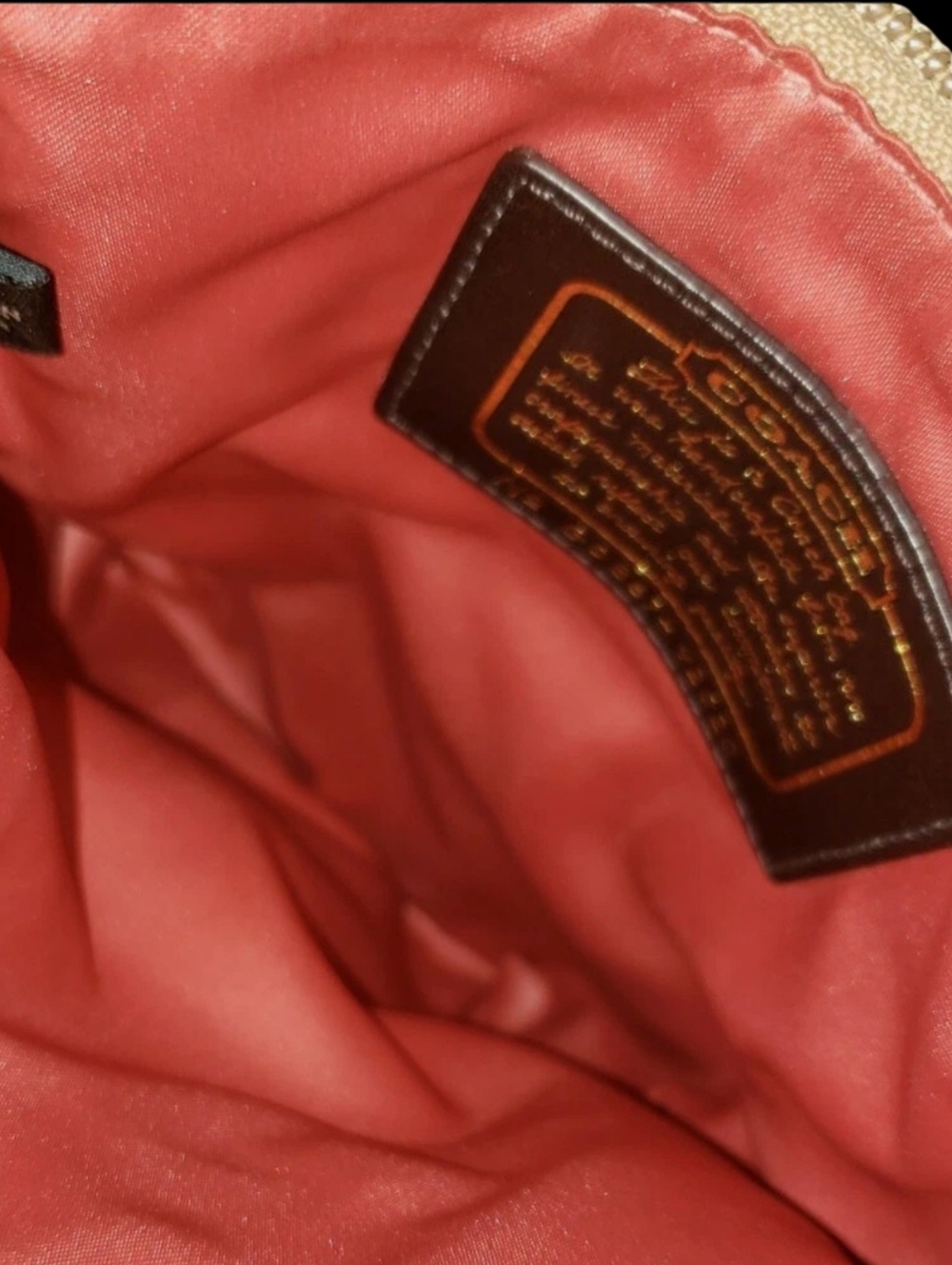 Coach Signature Stripe Shimmer Gold Studded Crossbody Purse - Picture 4 of 6